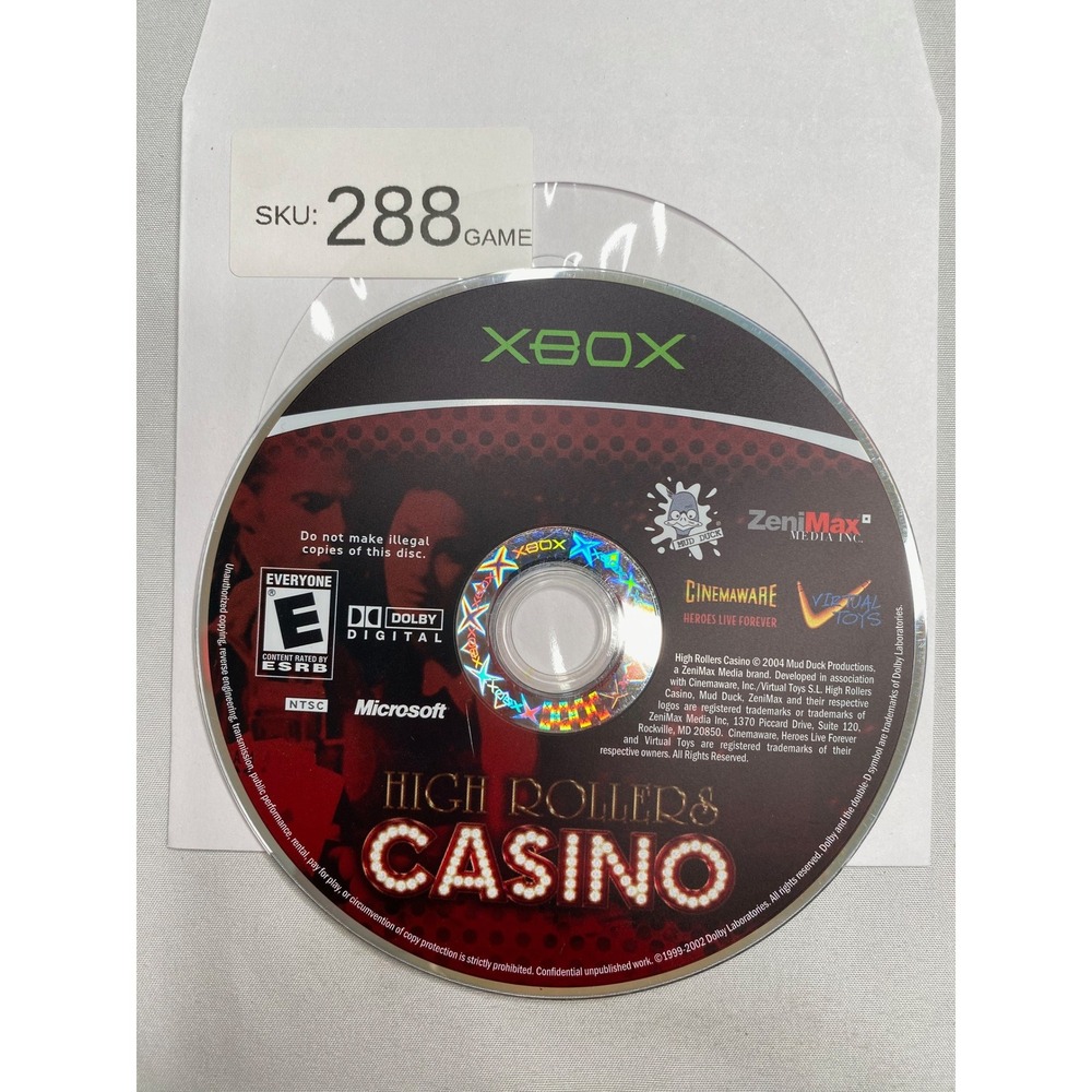 High Rollers Casino Microsoft Xbox Original Game Disc Only